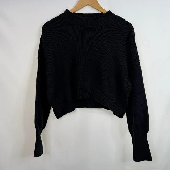 Free People Cropped Sweater Women XS Black OB1609060 - Picture 3 of 8